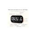Miniatyrbild 3 av 5: Digital spegelalarmklocka med Bluetooth-högtalare, ljusalarmklocka med LED-display och väckarklocka för hemmakontor