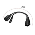 Miniatyrbillede 3 af 5: IEC 320 C20 Han til C7 + NEMA5-20R Hun Splitter Adapter Kabel 1FT/0.32M