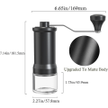 Miniatyrbilde 5 av 5: Kaffe Kvern, Bærbar Hånd Keramisk Kaffe Kvern Justerbar Med Rengjøringsbørste Og Ergonomisk Håndtak For Hjemmekontor Reise Camping