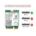 Miniatyrbillede 4 af 5: 9560ngw Wifi +antenne 1730mbps Trådløs Ac 9560 Dual 2.4g+5g Bt 5.0 802.11ac M.2 Cnvi 9560