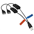 Miniatyrbild 3 av 5: USB Splitter Y-kabel USB 1 Hane till 2 Hona Förlängningssladd Dubbel USB-port Extender Hub Data Laddare Strömdelningsadapter