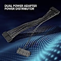 Miniatyrbillede 2 af 5: Strømforsyningssplitter, Dobbelt PSU Kabel Adapter 24 Pin 20+4 Pin Atx Bundkort Adapter Forlængerkabel