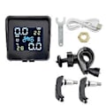 Miniatyrbillede 1 af 4: Motorcykel Solar TPMS Motor Dæktryk Temperatur Overvågningssystem Kit USB Opladning