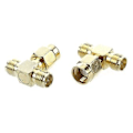 Miniatyrbillede 3 af 5: 2 stk. RP Sma til to RP Sma Fe Triple T Rf Adapter Konnektor 3-vejs Splitter