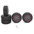 Pikkukuva 1 / 5: 5kpl Kumiset Varaosarenkaat Pyörän Päivitystarvikkeet Xmykc01cm Jimny 1/16 Rc Crawler -auton Osalle