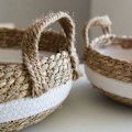 Miniatyrbillede 3 af 5: Foldbar tangvævning søgræs potte fletkurv plantehave indretning opbevaringskurv, M
