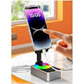 Miniatyrbilde 3 av 5: 3-i-1 Mobiltelefonholder, Audio Powerbank, Bluetooth Samtalehøyttaler, Multifunksjonell Sammenleggbar Roterende Skrivebordsholder, Svart
