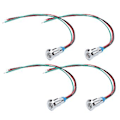 Miniatyrbillede 3 af 5: 4 Sæt LED Indikatorlys Signal 2-farvet Fælles Anode Vandtæt Metal 8mm 220V (Rød grøn)
