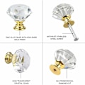 Miniatyrbillede 4 af 5: 8 stk. skuffeknapper kommodegreb møbelknapper krystal 30mm zinklegering krystalglas knop håndtag garderobe træk håndtag møbelhåndtag (