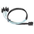 Miniatyrbilde 2 av 5: 12GBPS Mini SAS HD SFF 8643 til 4 SATA 3.0 Kabel PVC Dobbel Kanal 7P Server Harddisk Array Data Linje 1m / 3.3ft