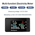 Miniatyrbild 4 av 5: 6-i-1 Voltmeter Amperemeter DC 7,5-100V Wattmeter LED Digital Elektrisk Mätare Multifunktionell Spänningsströmsmätare 0-200A