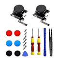 Miniatyrbilde 1 av 5: 2-pakning Joycon Joystick 3d Tommelspak Erstatningssett Inkluderer Skrutrekkere Tommelspak C