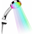 Miniatyrbild 1 av 5: Färgförändrande duschhuvud LED-ljus Glowing Automatisk 7 färger Ändring Handhållen Sensing Kran Säker Vacker och Praktisk Munstycke Badrum