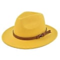 Miniatyrbild 1 av 5: Retro jazzhatt mockabälte ullhatt cowboyhatt retro imiterad ullhatt platt brätte hatt BF150