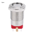 Pikkukuva 2 / 5: 2 kpl 12mm 4-nastainen itselukittuva metallipainikekytkin LED-valolla IP66 IK09 (Vihreä 9~30V)