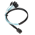 Miniatyrbilde 3 av 5: 12GBPS Mini SAS HD SFF 8643 til 4 SATA 3.0 Kabel PVC Dobbel Kanal 7P Server Harddisk Array Data Linje 1m / 3.3ft