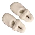 Miniatyrbilde 4 av 5: Bomullssko med én pedal, søte polstrede sko med flat bunn, dameplysj sko for høst vinter beige 36