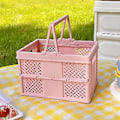 Miniatyrbillede 1 af 5: Sammenklappelig picnic-kurv, Sammenklappelig picnic-kurv Stabelbar lille indkøbskurv Sammenklappelig plastik picnic-kurv Smart funktionalitet