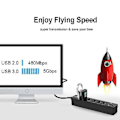 Miniatyrbillede 5 af 5: Usb Hub 6 Port Expander Adapter Usb 2.0 Hub Usb Splitter 2.0 Hub Usb-hub Sd/tf Fo
