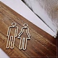 Miniatyrbilde 4 av 5: Tips Toalettskilt Plate Vaskerom Dør Vegg Etikett Klistremerke Wc Baderom Skilt Tavle Kunst Hotell Hjem Dekor Svart B