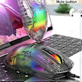 Miniatyrbillede 4 af 5: XYH10 Kablet Transparent Mus RGB Lys Mekanisk Gaming Mus E-sports Lydløs