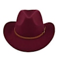 Miniatyrbillede 1 af 5: Filthat retro imitation fårehat cowboyhat bælte uldhat national hætte retro jazzhat