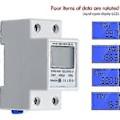 Miniatyrbild 5 av 5: LCD Digital Elmätare AC-mätare DIN-skena kWh-mätare 5(80) A Elmätare DIN-skena 1-fas 2-polig 2p DIN-skena Elmätare AC230