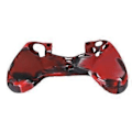 Miniatyrbilde 4 av 5: Silikonetui Sklisikker Beskyttende Grepsdeksel med 1 Par Tommelgrep for PS4-kontroller (Kamuflasje Rød For PS4 Silikonhylse Tommelgrep)