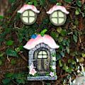 Miniatyrbillede 3 af 5: Eventyrhave Dør Miniature Dør til Træer Tilbehør Gnome Hus Træ Dekoration Fe Døre (Blomst)