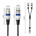 Miniatyrbillede 4 af 5: 5-pak 1,6 FT XLR hun til dobbelt XLR han Y-splitterkabel, XLR-splitter 1 hun til 2 han til mikrofonmixer