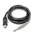 Pikkukuva 1 / 5: Kestävä USB-kitarakaapeli USB-uros 6,35 mm:n 1/4 tuuman TS-Mono-liittimiin, ammattimainen USB-kitarakaapelin lisävaruste