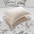 Miniatyrbilde 4 av 5: 2 stk. ensfarget putetrekk myk bomull linblanding putetrekk beige 51*102cm