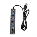 Miniatyrbillede 4 af 5: Usb Hub 6 Port Expander Adapter Usb 2.0 Hub Usb Splitter 2.0 Hub Usb-hub Sd/tf Fo