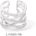 Miniatyrbild 4 av 5: Tumring Silver Cross Lines Ring Celtic Knot Justerbar Öppen Ring Cubic Present
