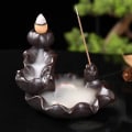 Miniatyrbillede 5 af 5: Keramisk Tilbageflow Røgelseholder Vandfald Røgelsebrænder Til Hjemmeindretning Aromaterapi Ornament Lotus Keramisk Tilbageflow Brænder, Tilbageflow Røgelse