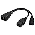 Miniatyrbillede 1 af 5: IEC 320 C20 til C13+C19 Strømkabel C20 Han til C13+C19 Y Splitter Adapter Forlænger Strømkabel til Computer Printer