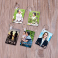 Miniatyrbillede 3 af 4: 5 Mdf Sublimation Blank Keychains Heat Transfer Diy Blank Keychain