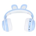 Miniatyrbild 5 av 5: Kaninöron Bluetooth 5.0 Hörlurar Hopfällbara Trådlösa Barnheadset med LED-färgljus för PC Tablet Onlineinlärning Blå