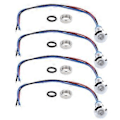 Miniatyrbillede 1 af 4: 4 Sæt LED Indikatorlys Signal 2 Farver Fælles Anode Vandtæt Metal 8mm 220V (Rød Blå)
