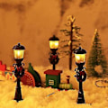 Miniatyrbilde 4 av 5: 4 stk. Mini Julelyktstolpe Toglampe For DIY Dukkehuslandsby