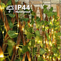 Miniatyrbillede 4 af 5: Udendørs solcellelyskæde 12M 100 LED kunstig vedbend solguirlande 8 tilstande vandtætte lys til have balkon terrasse soveværelse bryllupsfest Christ