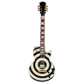 Miniatyrbillede 4 af 5: Innovativ Miniatur Guitar Model: Sort Hvid Cirkel Design til Samling & Gaver