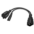 Miniatyrbild 4 av 5: IEC 320 C20 Hane till C7 + NEMA5-20R Hona Splitter Adapter Kabel 0.3 m