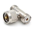 Miniatyrbillede 1 af 5: PL259 UHF Han til Dobbelt SO-239 UHF Hun SO239 Triple Tee Type 3-vejs Adapter