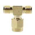 Miniatyrbillede 5 af 5: 2 stk. RP Sma til to RP Sma Fe Triple T Rf Adapter Konnektor 3-vejs Splitter