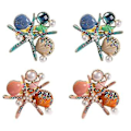 Miniatyrbillede 5 af 5: 4 stk. Servietringe med Søstjerner, perle Rhinestone Ocean Coastal Nautical Servietringholdere Servietspænde