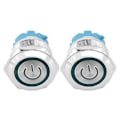 Pikkukuva 2 / 5: 2 kpl Painikekytkin Litteä Pää Itsepalautuva IP65 220VAC 22mm 4-nastainen Kytkin Valolla (Vihreä)