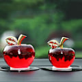 Miniatyrbild 5 av 5: Jul Kristall Röd Äpple Pappersvikt Glas Hantverk Heminredning Bil Prydnader Figur Miniatyr Souvenir Gåvor(kristallblad)