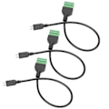 Miniatyrbilde 5 av 5: 3 stk. Micro USB 5-pinners hann til 5-pinners skrue med skjold Lødfri terminalpluggadapterkabel