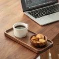 Miniatyrbillede 2 af 5: Valnød Serveringsbakke Træbakke Rektangulær Bakke Badeværelsesbakke Middagsbakke Tebakke Kaffeebakke